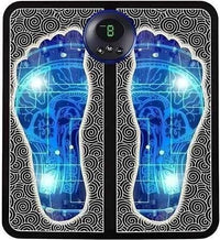 Foot Massager Feet Massage Machine ,Electronic Muscle Stimulator Massage Mat USB Rechargeable Massager (Black)